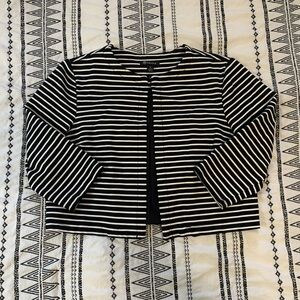 Versona | Striped Black and White Cropped Jacket